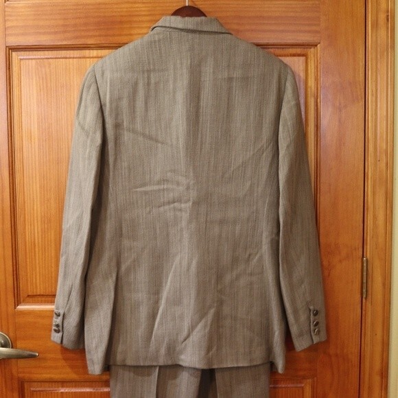 Ultimo Vintage Green Brown Pant Suit Blazer Longline Career Size 12 - Picture 12 of 16